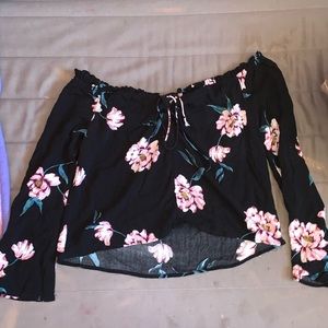 flower off the shoulder shirt